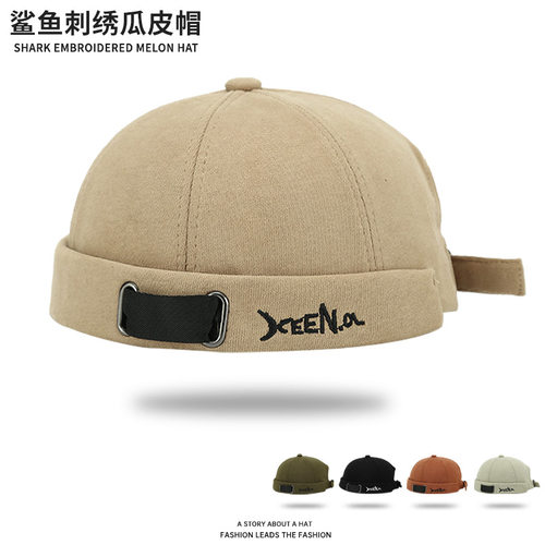 日系复古瓜皮帽四季嘻哈街头贝雷帽街头潮酷无檐地主帽流氓雅痞帽