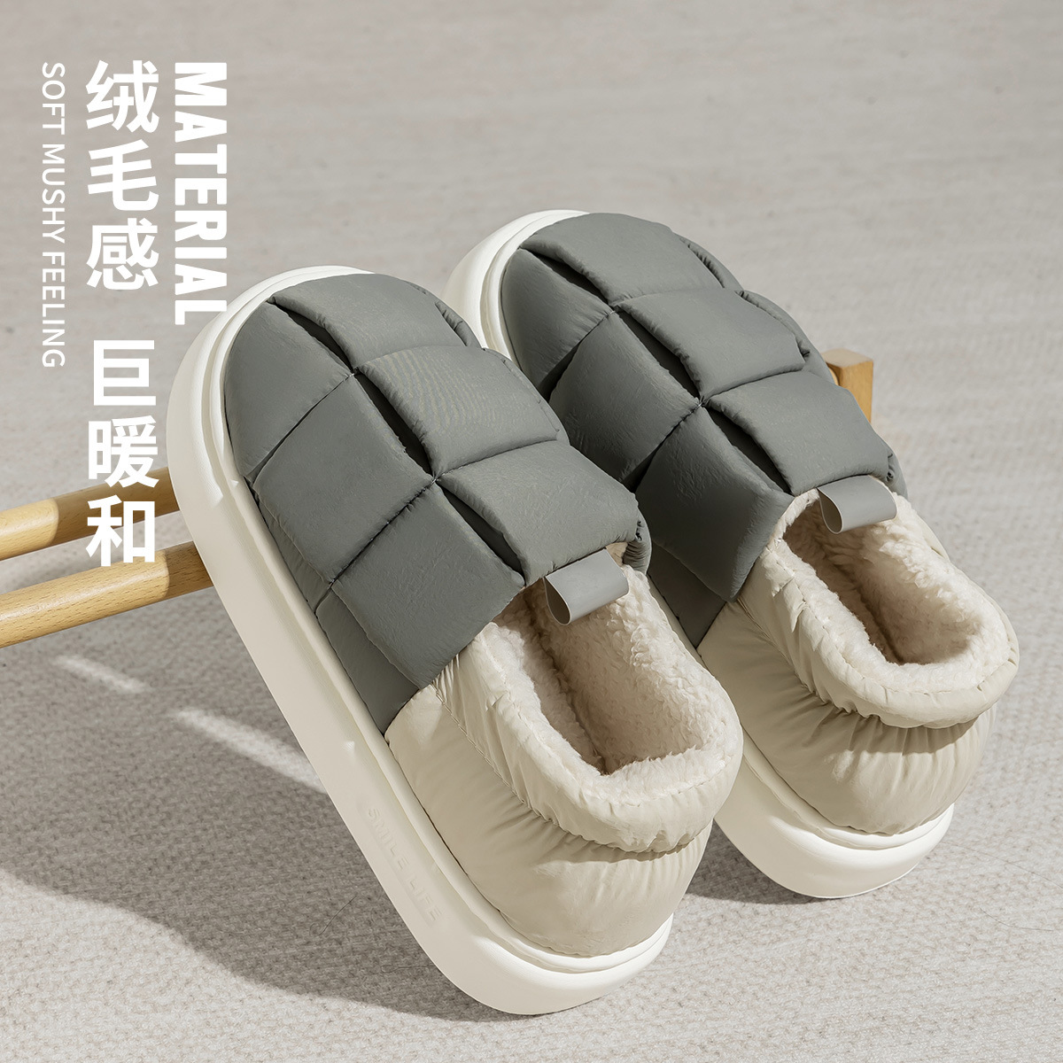防水棉拖鞋男2025新款包跟秋冬季室内家居防滑保暖包头毛棉鞋外穿