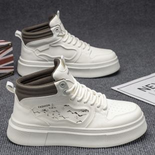 高帮小白鞋 子男款 潮流百搭厚底运动鞋 秋季 老爹鞋 新款 休闲板鞋 男鞋