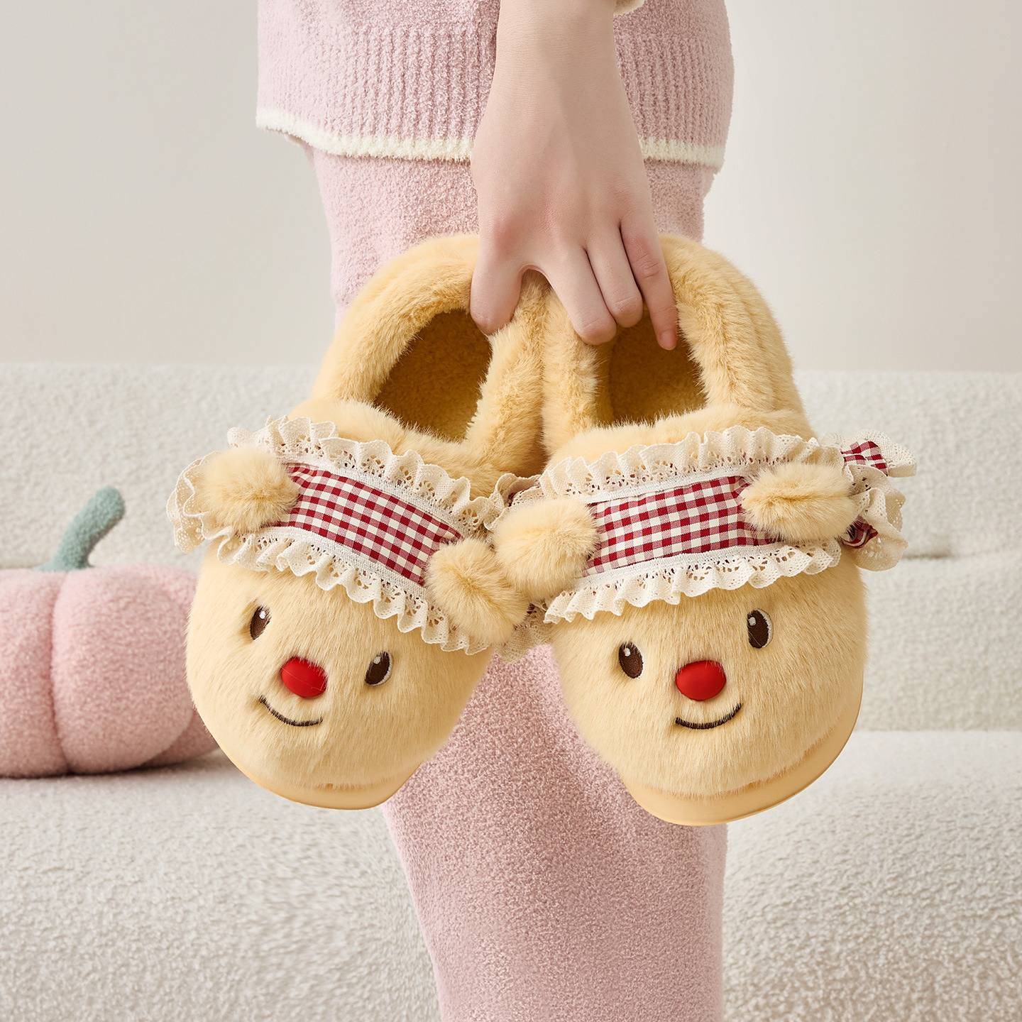 棉鞋女冬室内家居防滑保暖可爱舒适居家用包跟软底冬款毛拖鞋女冬