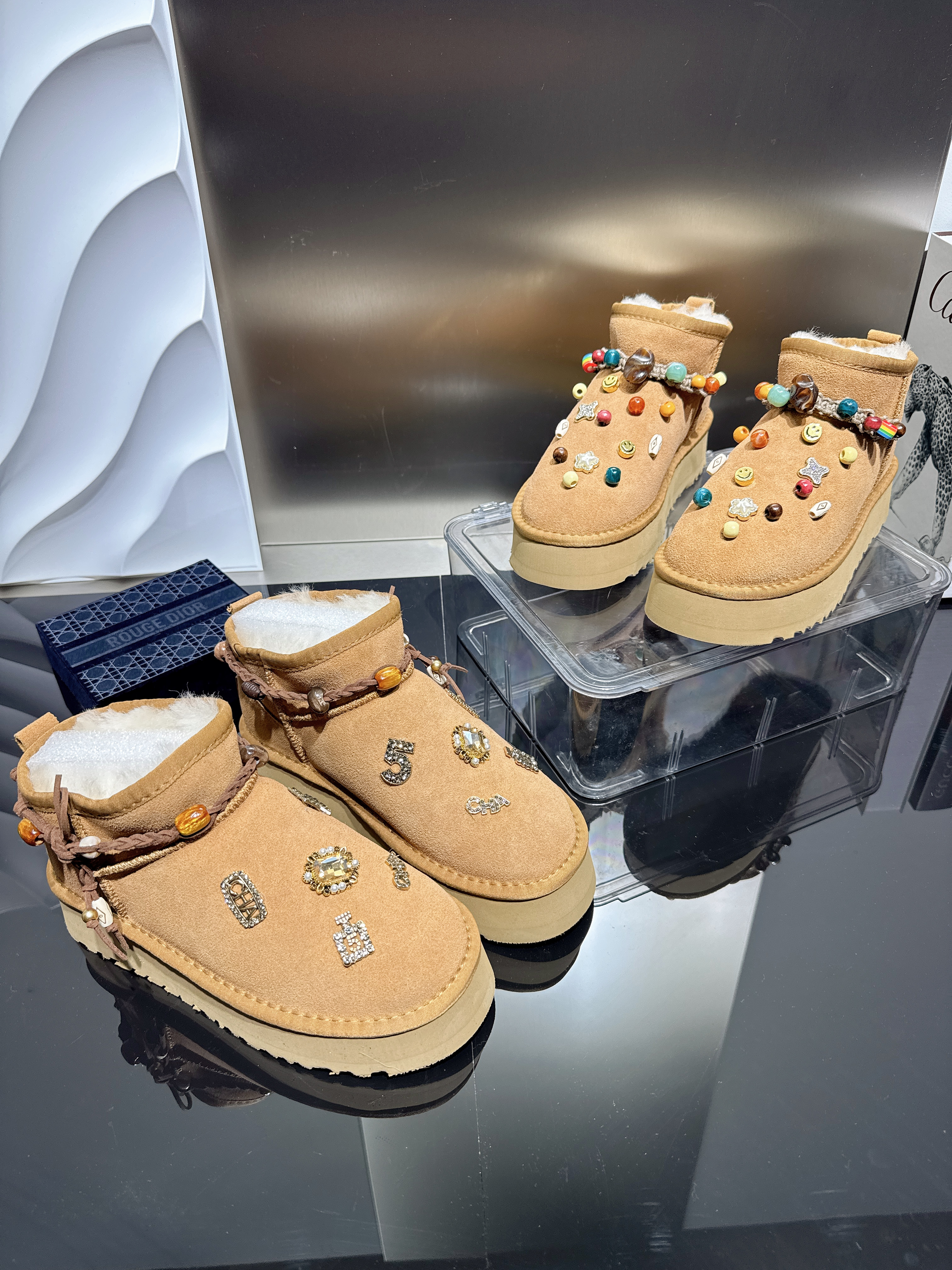 2025秋冬季新款松糕厚底重工雪地靴女鞋平底短靴复古女靴韩版