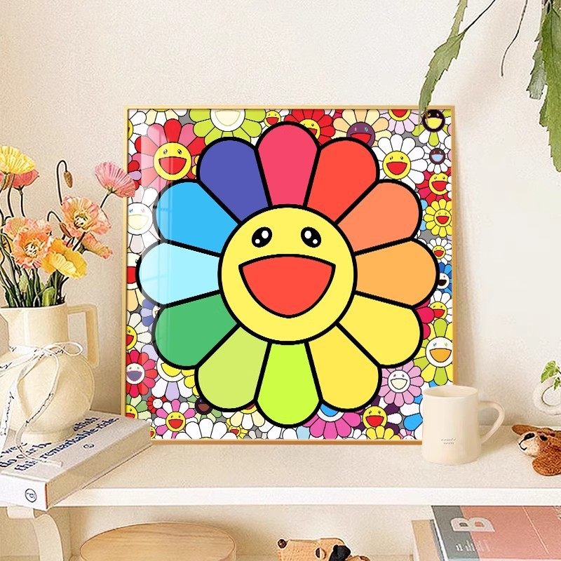 治愈系笑脸装饰画太阳花卧室床头挂画简约书桌鞋柜摆画客厅壁画,家居饰品,现代装饰画,淘宝优惠券,粉丝福利购,淘宝优惠卷