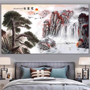 山水墨画背景布浮世绘中式国风挂布装饰ins客厅书房宿舍挂布挂毯