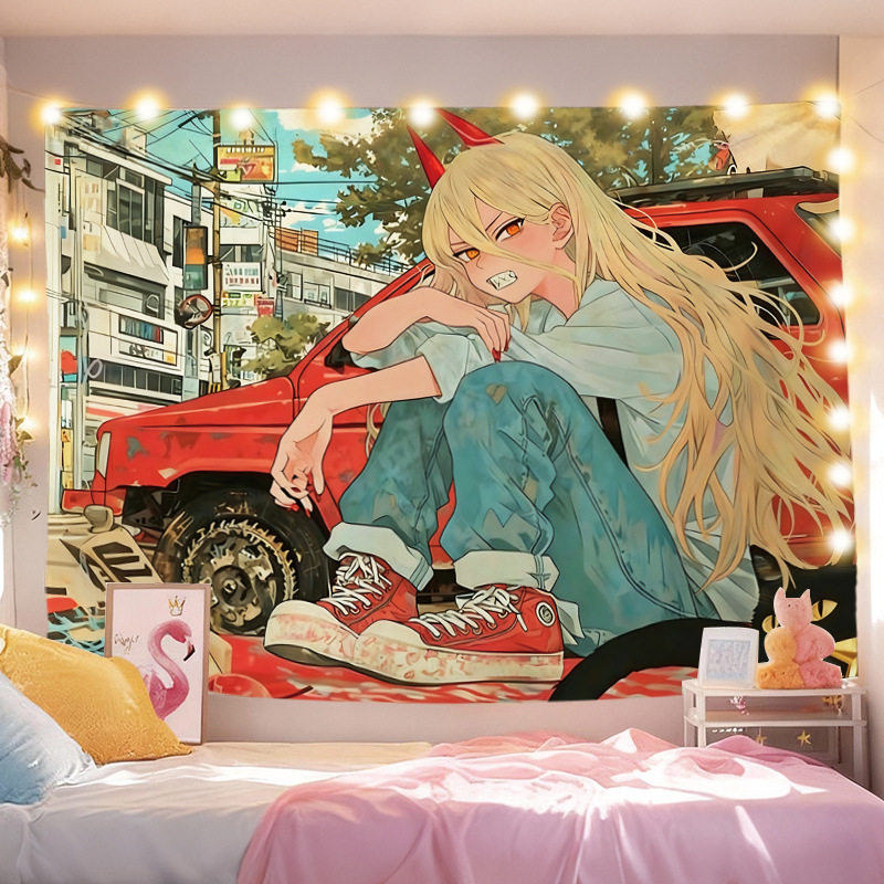 【电锯人】玛奇玛坏女人动漫二次元寝室宿舍房间装饰背景布墙挂布,模玩/动漫/周边/娃圈三坑/桌游,谷美,淘宝优惠券,粉丝福利购,淘宝优惠卷