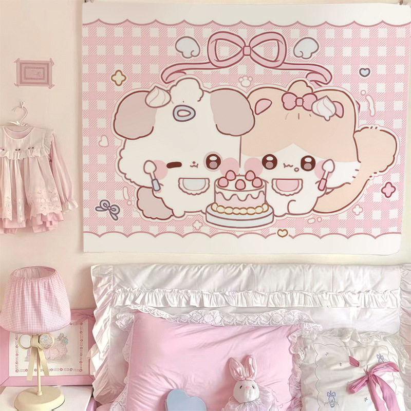 ins可爱洗衣兔挂布卡通萌物小兔叽背景布卧室房间心装饰挂毯,居家布艺,挂毯/壁毯,淘宝优惠券,粉丝福利购,淘宝优惠卷