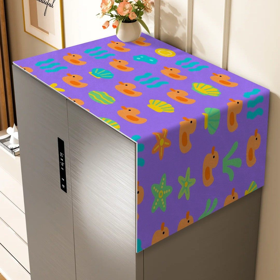 冰箱顶盖布防尘罩简约单双开门可收纳防灰尘盖巾家用高档洗衣机罩,收纳整理,冰箱防尘罩,淘宝优惠券,粉丝福利购,淘宝优惠卷