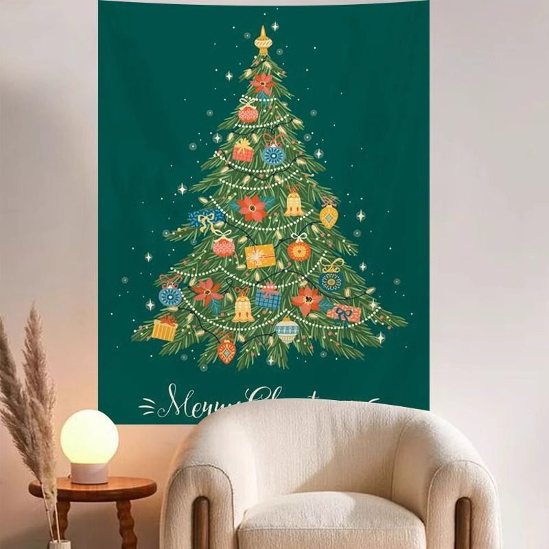 圣诞树背景布挂布温馨宿舍装饰卧室房间墙壁改造圣诞节装饰布竖版,居家布艺,挂毯/壁毯,淘宝优惠券,粉丝福利购,淘宝优惠卷