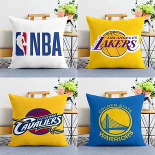 NBA周边抱枕篮球队标队徽湖人勇士房间靠枕客厅沙发靠垫枕抱枕套