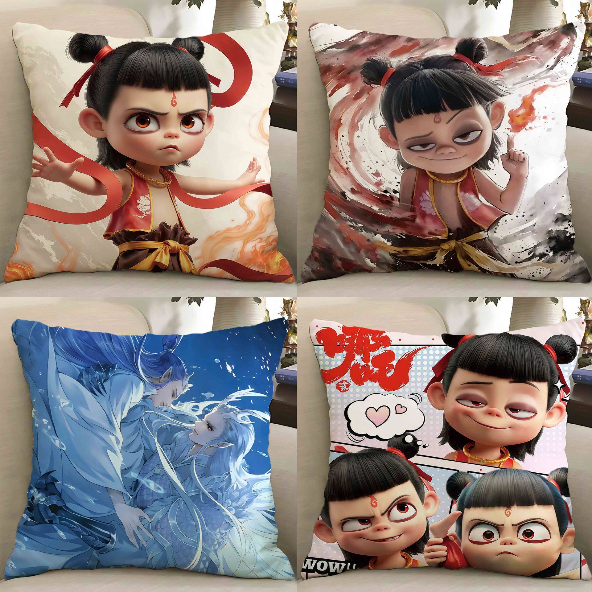 哪吒2抱枕敖丙魔童闹海海龙王敖光敖闰客厅沙发抱枕卧室床头靠垫,居家布艺,靠垫/抱枕,淘宝优惠券,粉丝福利购,淘宝优惠卷