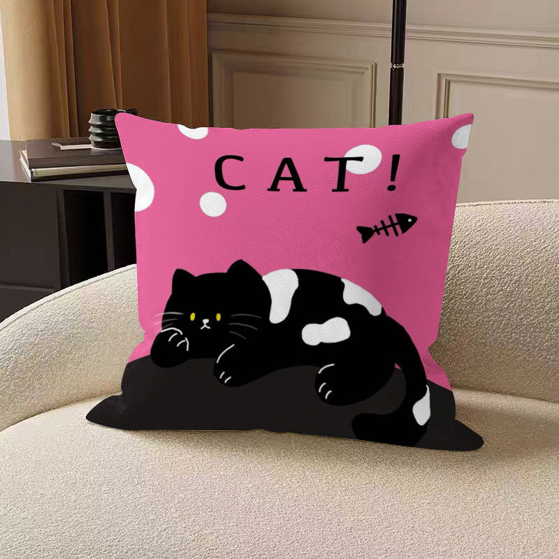 多巴胺黑粉猫抱枕卡通可爱靠枕客厅沙发靠背垫办公室午睡枕趴睡枕,居家布艺,午睡枕,淘宝优惠券,粉丝福利购,淘宝优惠卷