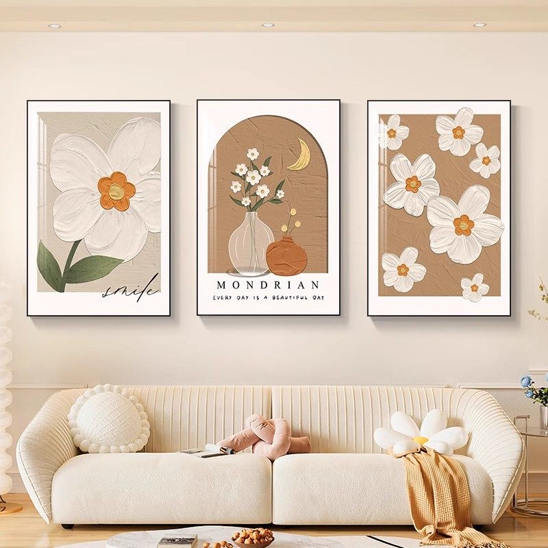 现代简约客厅装饰画静物花卉餐厅三联画墙画北欧风沙发背景墙挂画,家居饰品,现代装饰画,淘宝优惠券,粉丝福利购,淘宝优惠卷