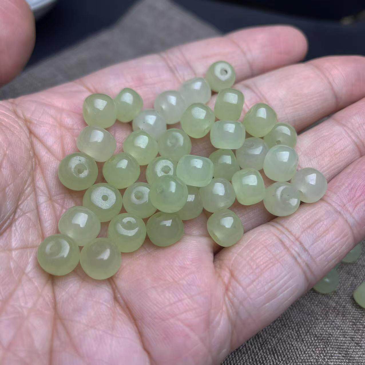 新款黄口老型珠8x6手工串珠散珠配饰diy古风石英岩玉髓珠子