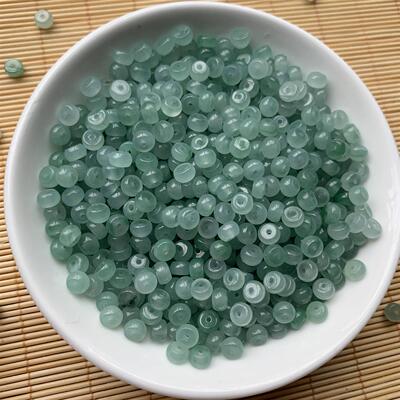 天然缅甸翡翠散珠晴绿算盘珠 DIY手链项链 付款链接 私拍