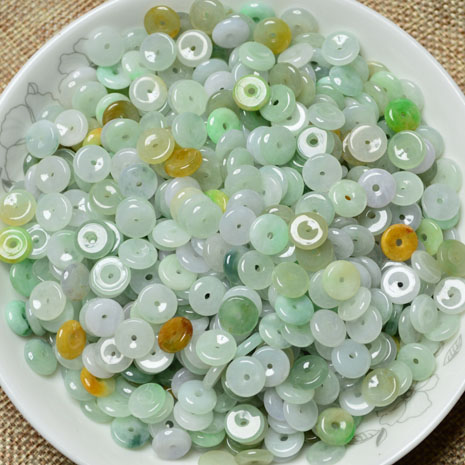 diy平安扣腰链玉石珠子翡翠a货