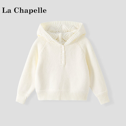 La Chapelle【拉夏贝尔】秋冬季女童洋气百搭连帽针织毛衣LA3783