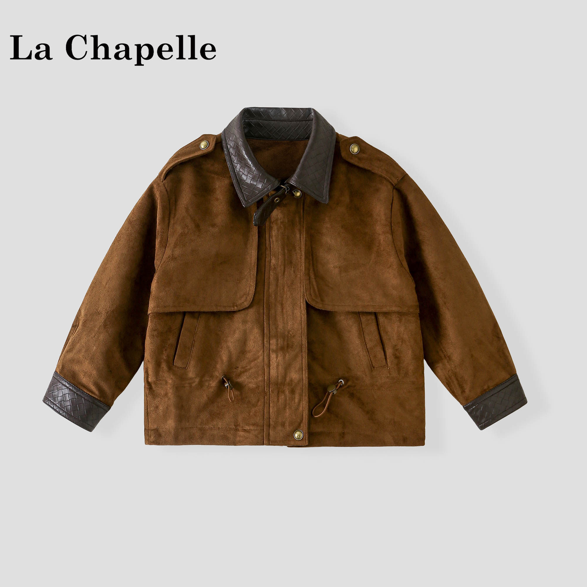 La Chapelle【拉夏贝尔】秋季儿童复古皮翻领麂皮百搭外套LA3743