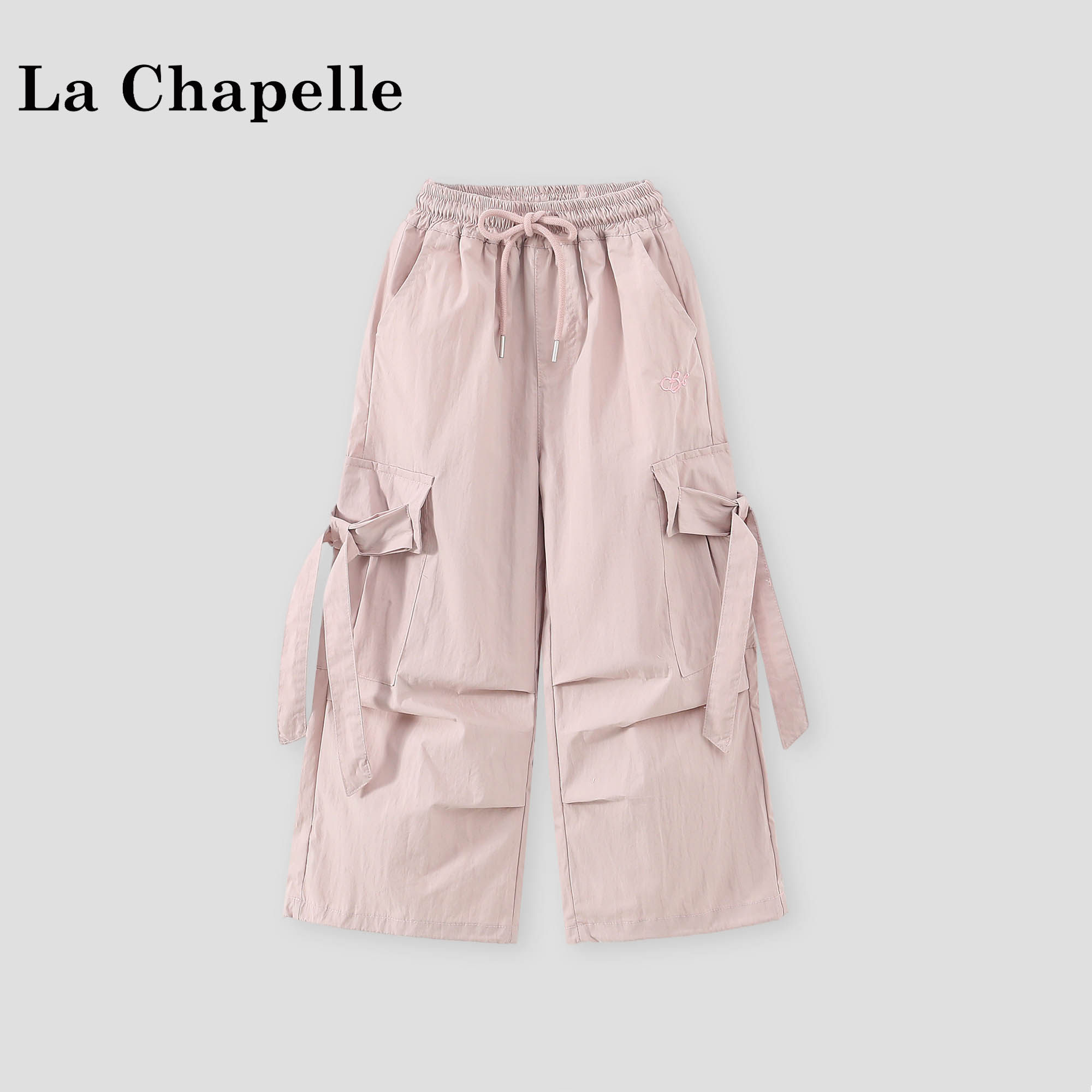 拉夏贝尔女童裤子2026夏季新款洋气儿童休闲裤小女孩薄款工装长裤