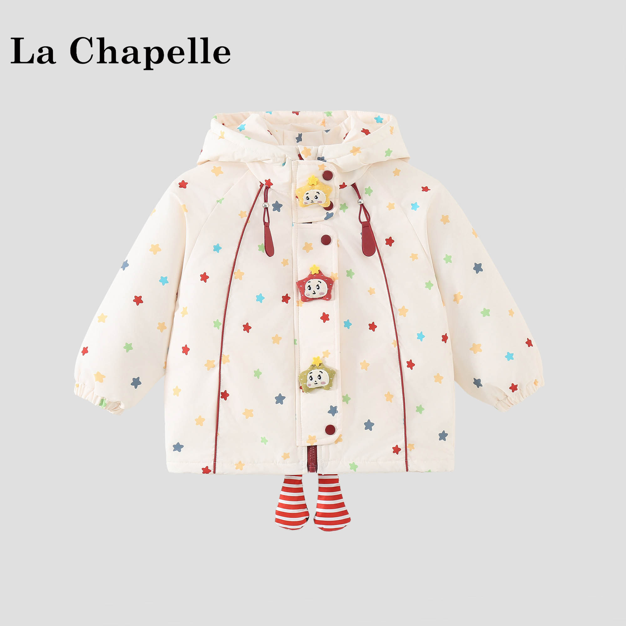 拉夏贝尔女童冬装卡通棉服外套