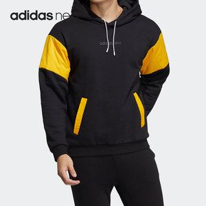 Adidas阿迪达斯连帽卫衣男款NEO运动休闲加绒保暖套头衫HG5257