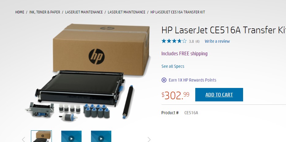 适用 HP CE516A  Fuser unit  CE710-69010  Transfer Kit  