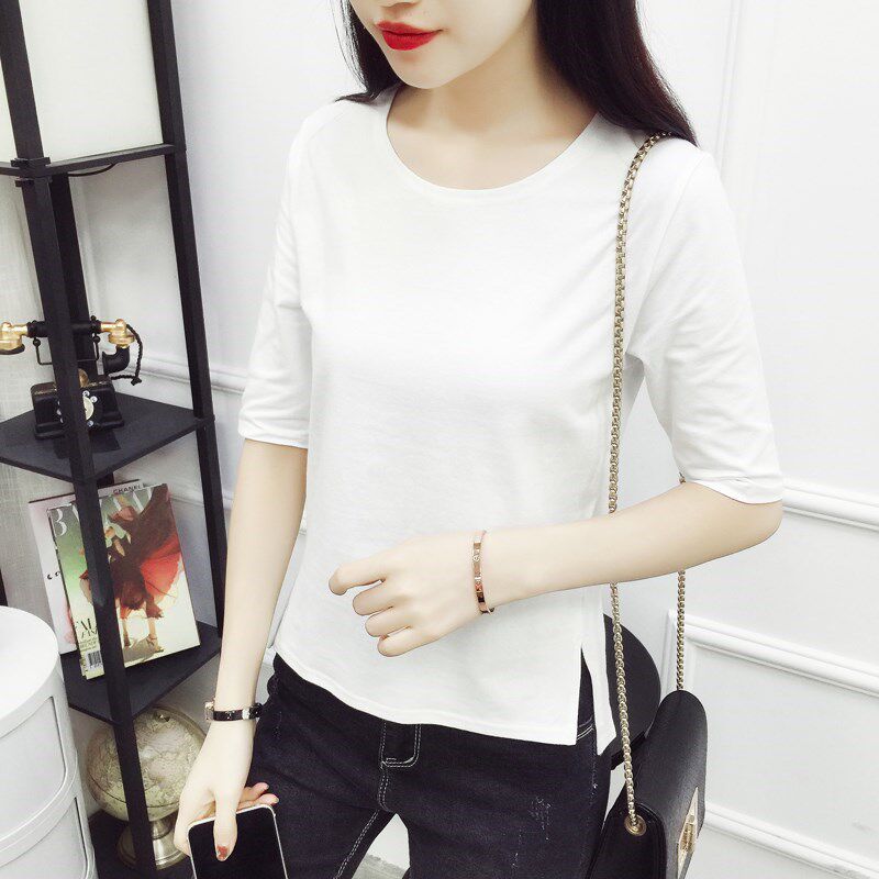 summer new pattern jacket Hem Split ends Easy Blouse Pure white full marks Sleevein the Women's clothing/Boutique , T-shirt  category - from Buy2taobao.com to provide professional Taobao agent buy service
