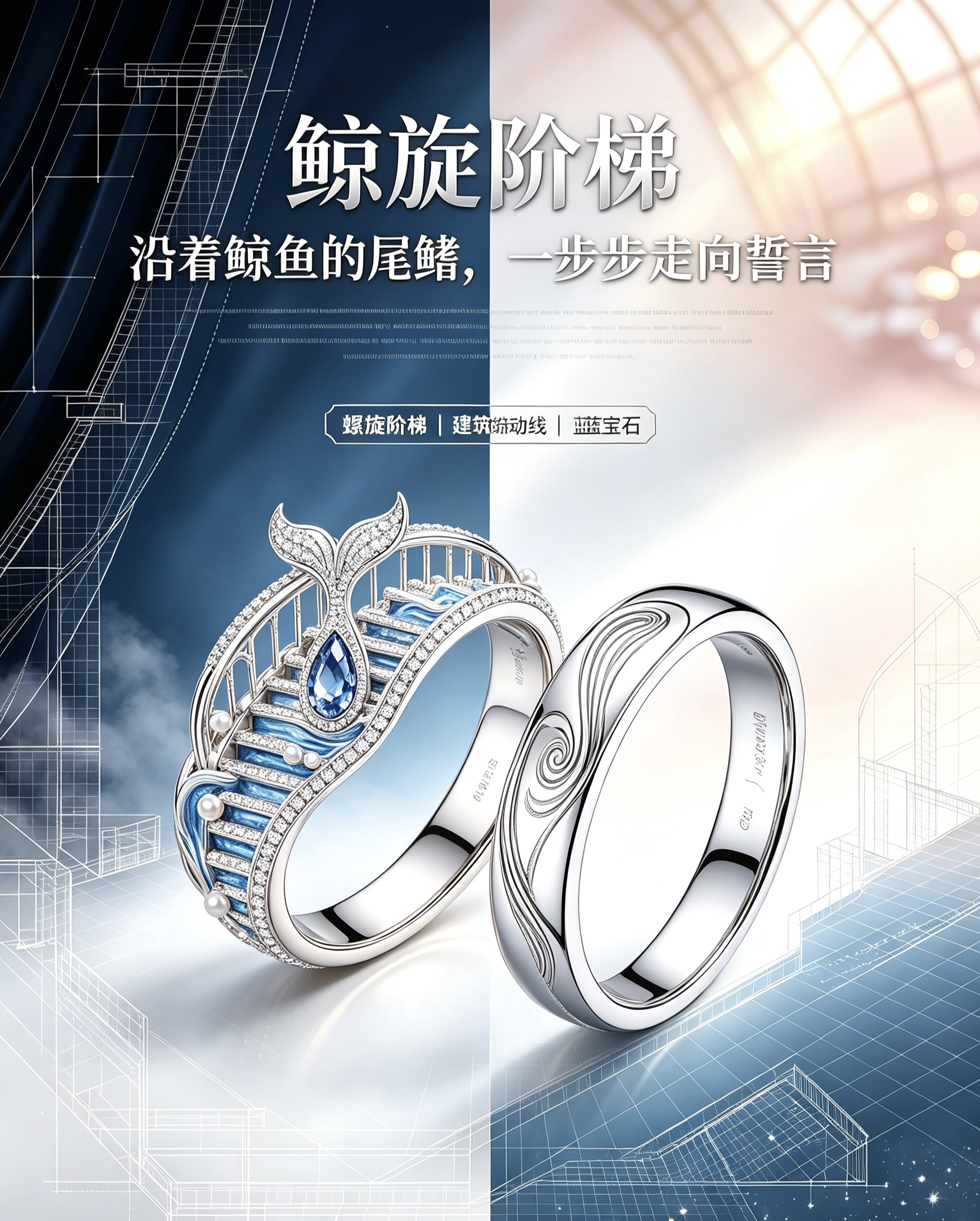 通体银999银婚戒对戒戒指女银情侣戒指浪漫迷人风格