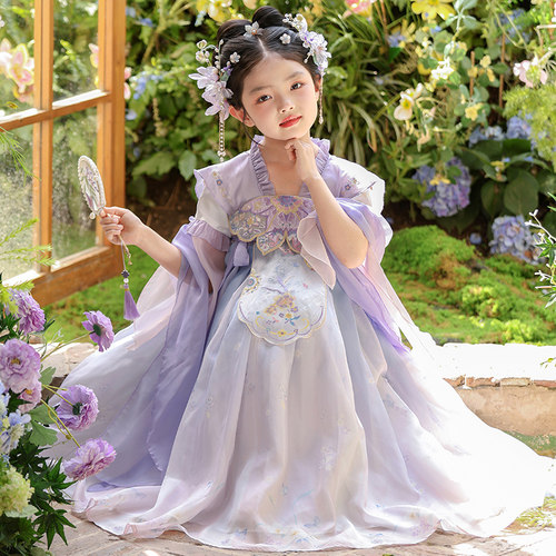 女童汉服夏季2026新款儿童古风超仙公主唐装女孩古装中国风连衣裙