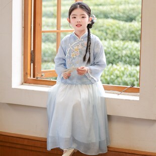 女童新中式套装裙子2026新款春装儿童国风旗袍小女孩日常可穿汉服