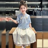 套装 儿童国风旗袍中式 女孩日常可穿古风裙子 夏季 汉服女童2026新款