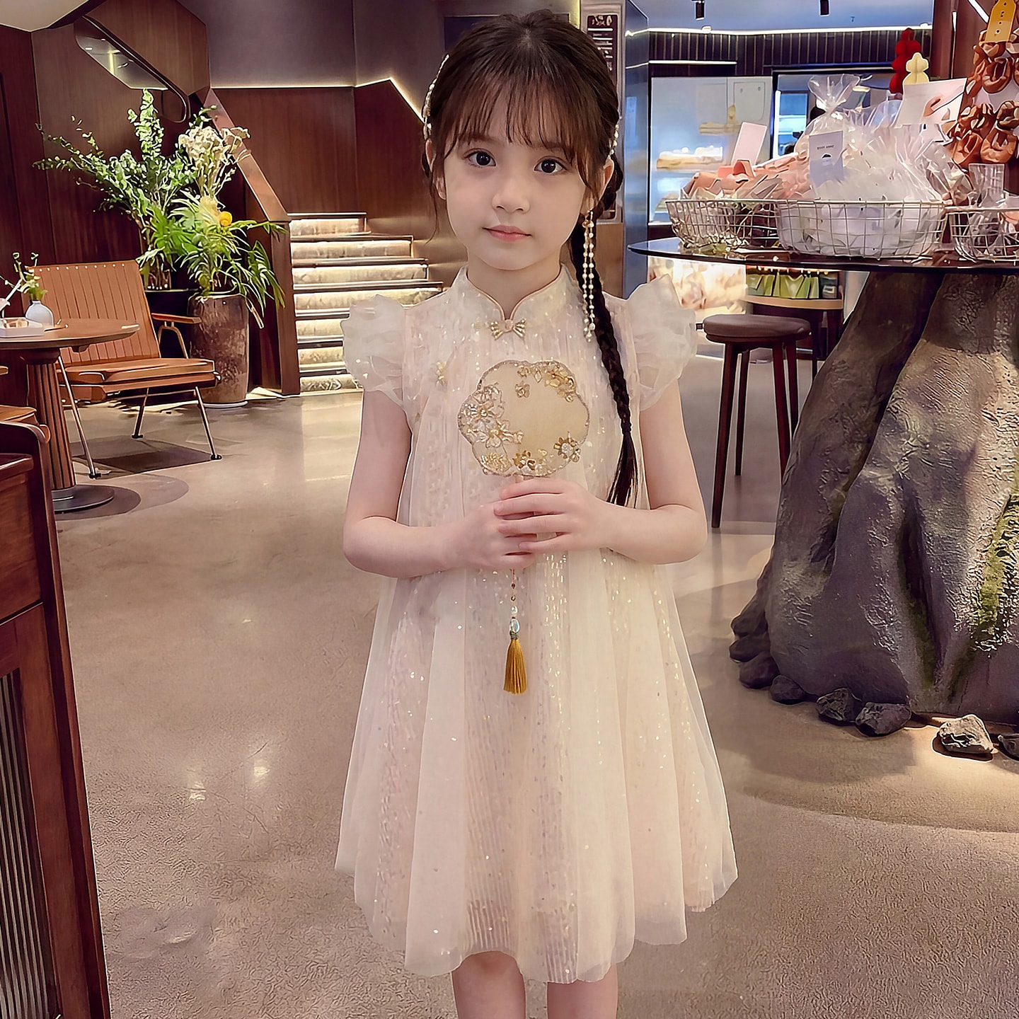 女童旗袍连衣裙夏季2026新款儿童国风公主裙新中式小女孩夏装裙子