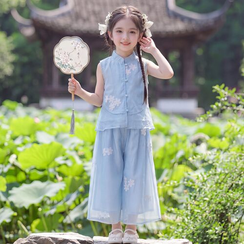 女童汉服2026夏季新款女孩国风两件套新中式儿童日常可穿古风套装