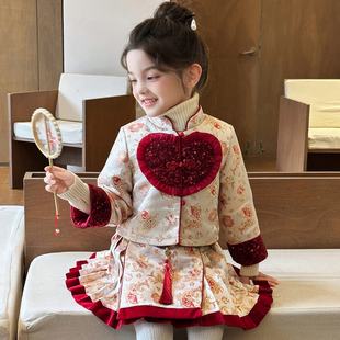 女童拜年服冬装2026新款中式国风唐装儿童过年喜庆小女孩新年战袍