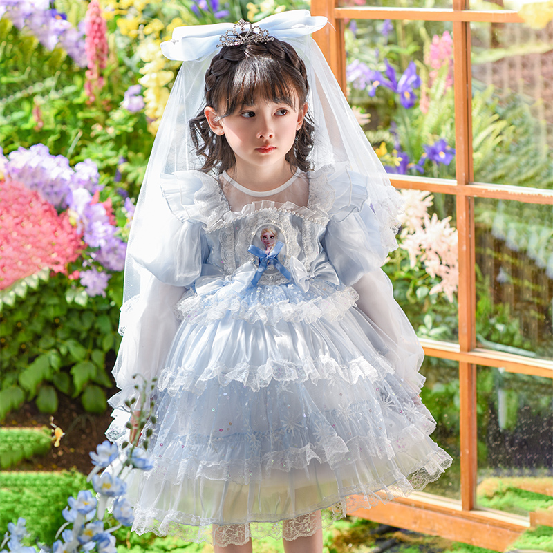 艾莎公主裙女童秋季冰雪奇缘裙子2025新款儿童女孩生日爱莎连衣裙