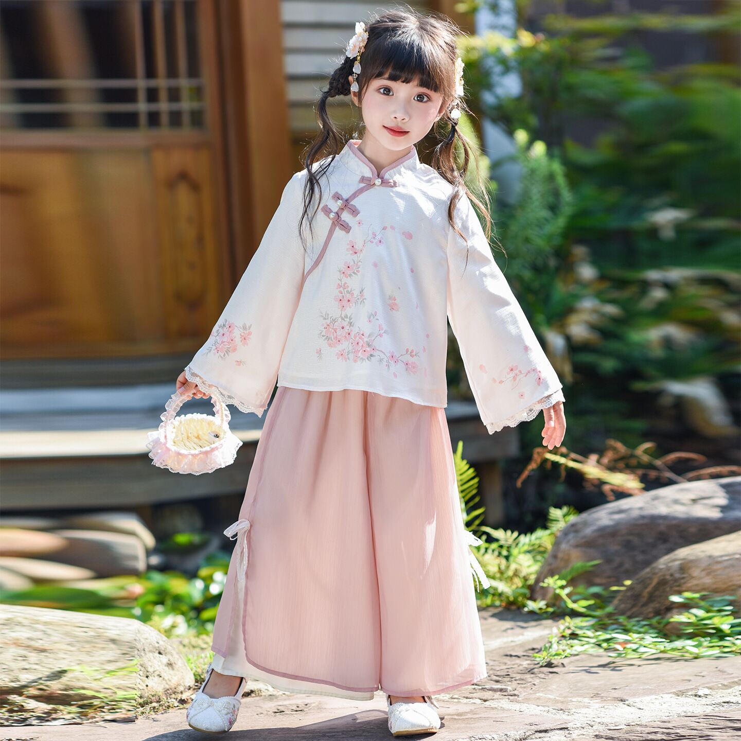 女童汉服套装秋季2026新款两件套童装新中式儿童日常可穿国风唐装
