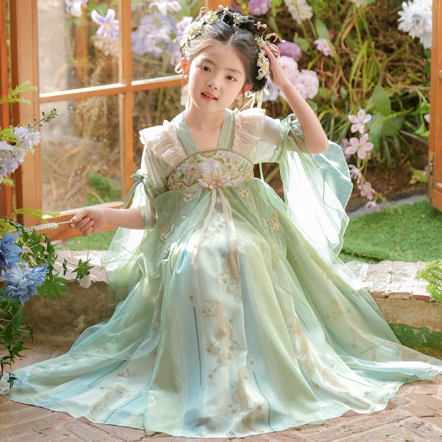 汉服女童夏季2026新款儿童古风超仙连衣裙中国风小女孩古装公主裙