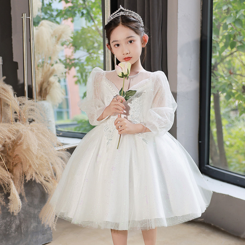 女童礼服花童婚礼小女孩婚纱钢琴演奏演出服儿童高端主持人公主裙