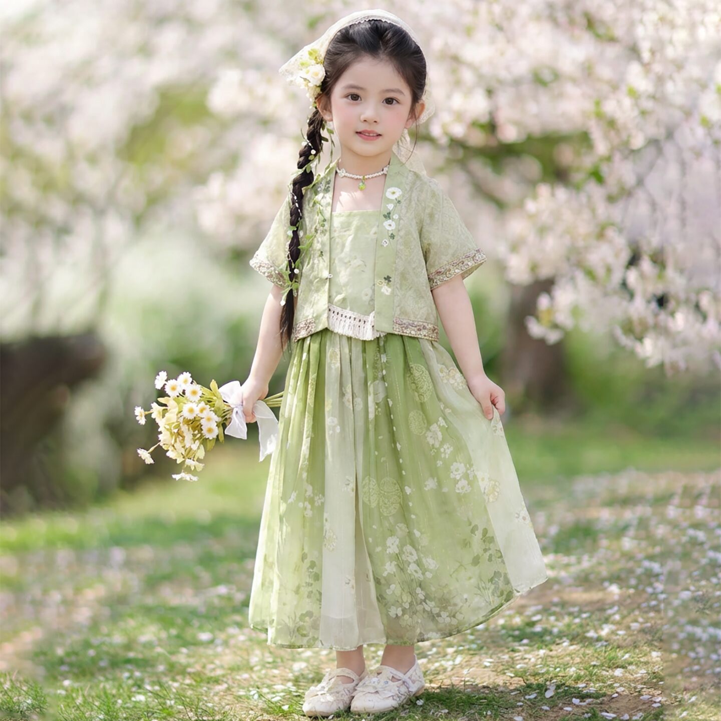 汉服女童夏季2026新款儿童新中式古风套装女孩古装中国风民族服装图片