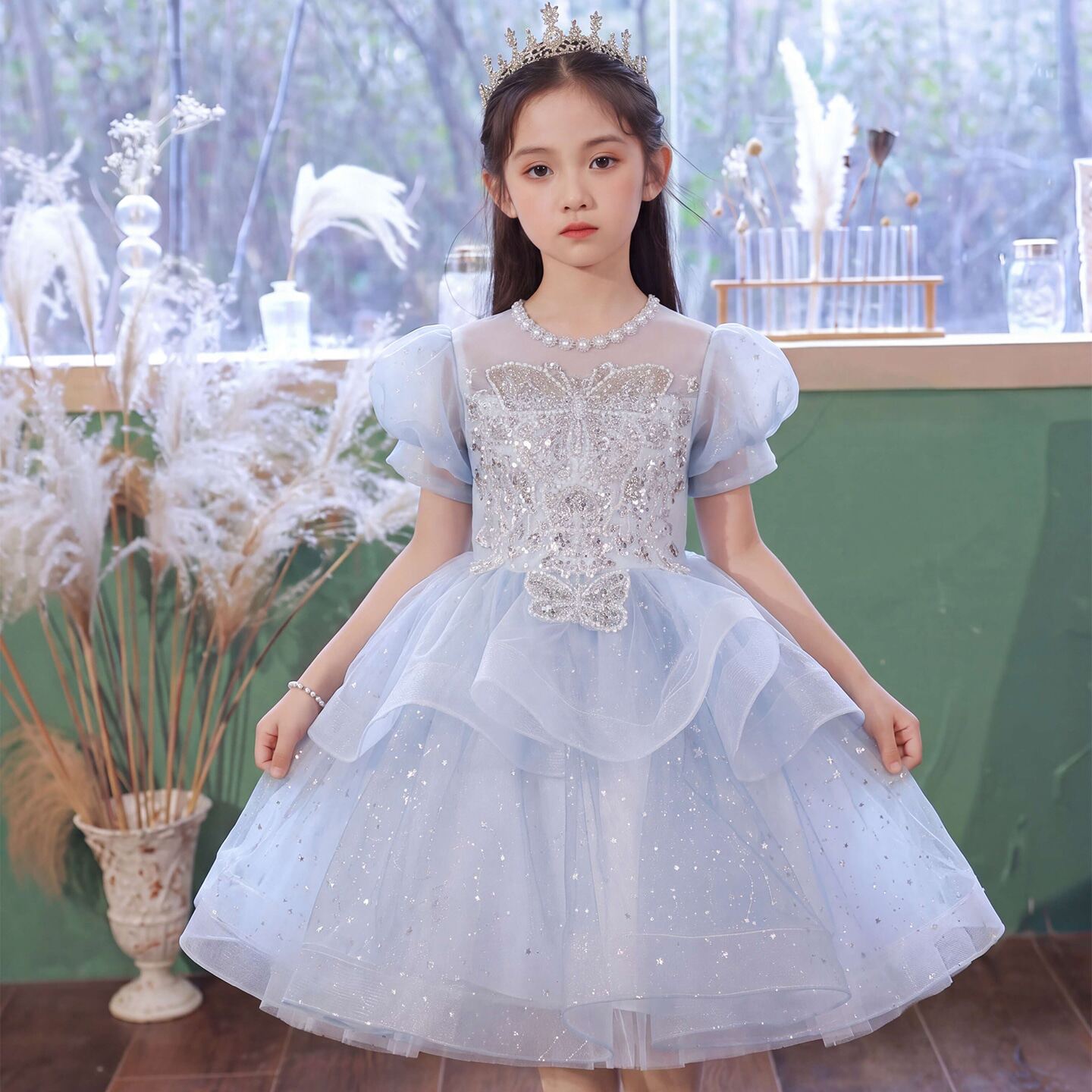 女童礼服轻奢小众高端儿童生日钢琴演出服女孩花童婚礼公主蓬蓬裙