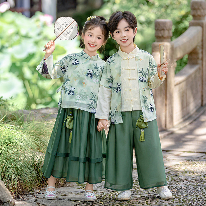 男童汉服2026新款小学生儿童男生唐装男孩国风古装女童中秋节服装