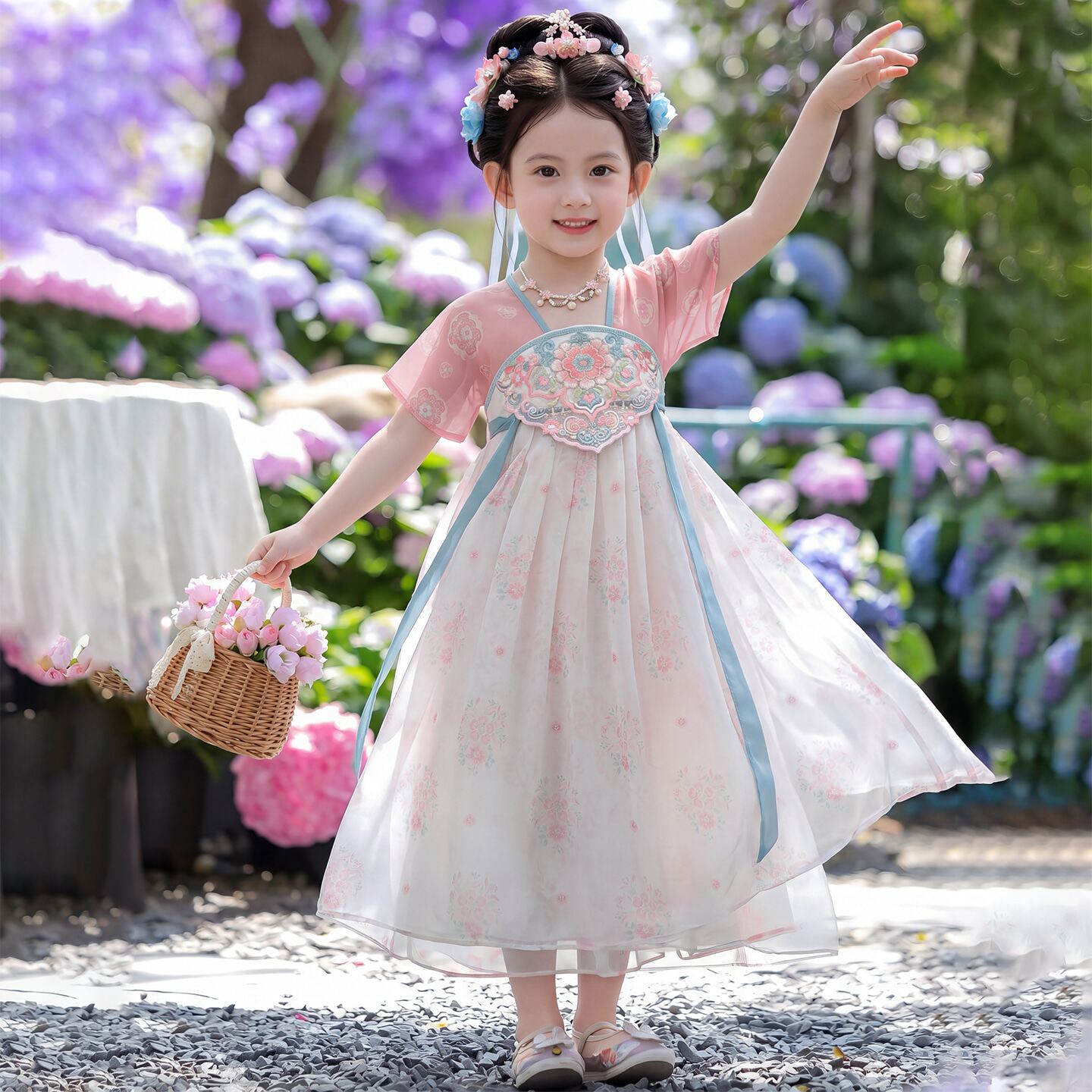 汉服女童2026新款儿童古风仙气公主连衣裙小女孩夏季薄款国风裙子