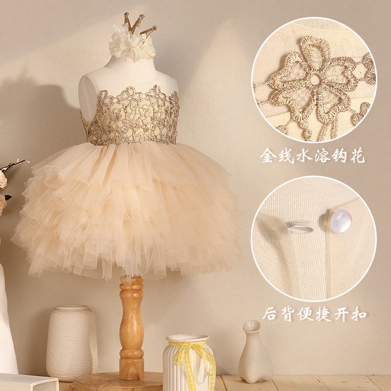 女童公主裙连衣裙儿童洋气夏裙子女宝宝周岁衣服生日礼服蓬蓬纱裙