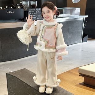汉服女童2026新款冬装儿童新中式国风套装冬季小女孩日常可穿唐装