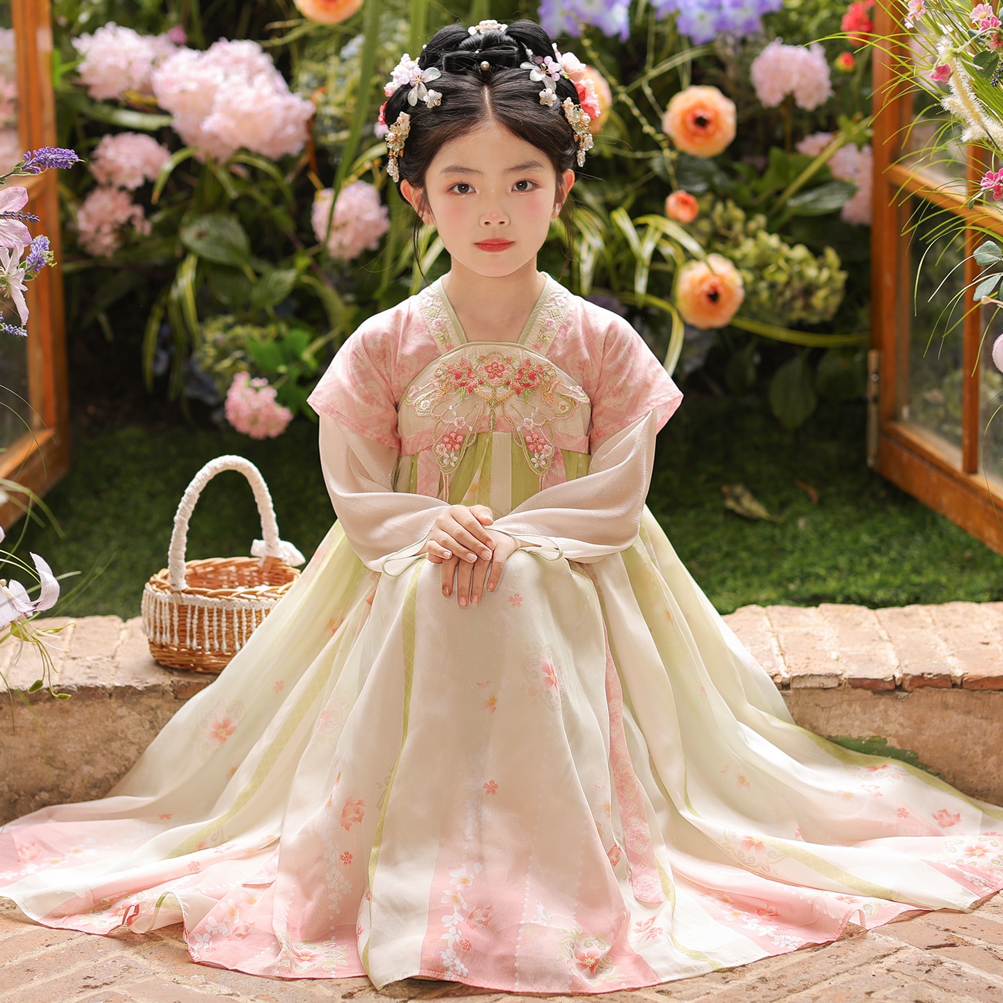 汉服女童超仙2026新款秋季儿童古风公主古装小女孩中秋绝美连衣裙