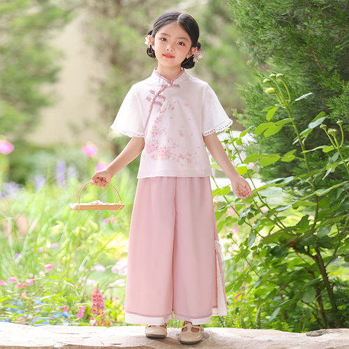 汉服女童夏季2026新款儿童超仙古风唐装女孩日常可穿中式国风套装