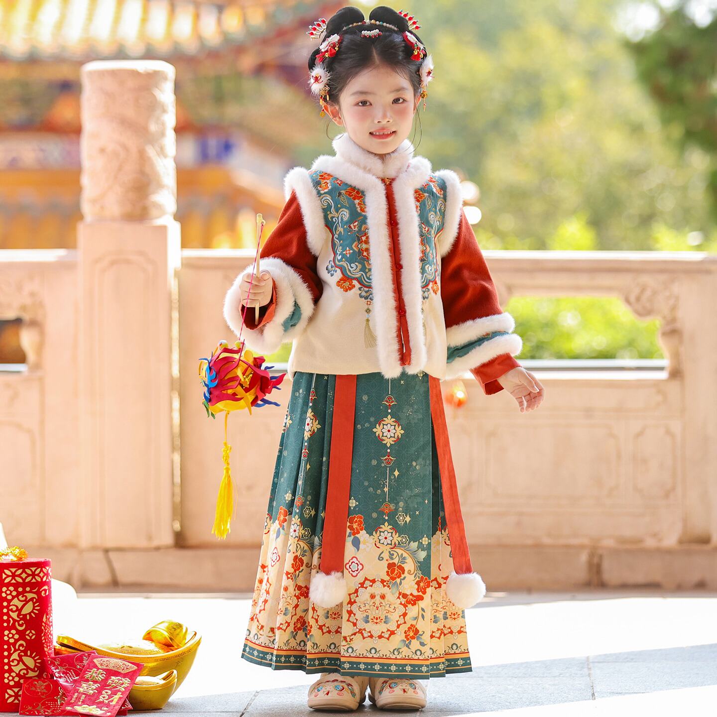 汉服女童冬装2026新款中国风明制套装女孩古装儿童新年唐装拜年服