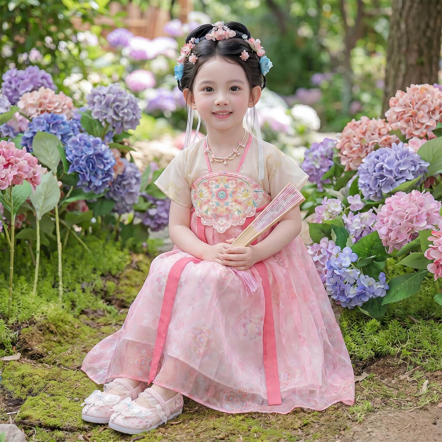 汉服女童夏季薄款儿童国风超仙古装连衣裙2026新款女孩古风公主裙图片