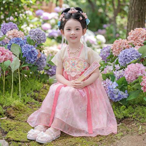 汉服女童夏季薄款儿童国风超仙古装连衣裙2026新款女孩古风公主裙