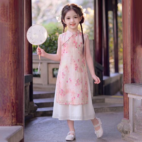 女童旗袍裙2026新款儿童夏季薄款新中式连衣裙汉服小女孩古风裙子