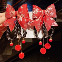 Детский аксессуар для волос, ханьфу, красная милая заколка для волос для принцессы с кисточками для девочек, китайский стиль