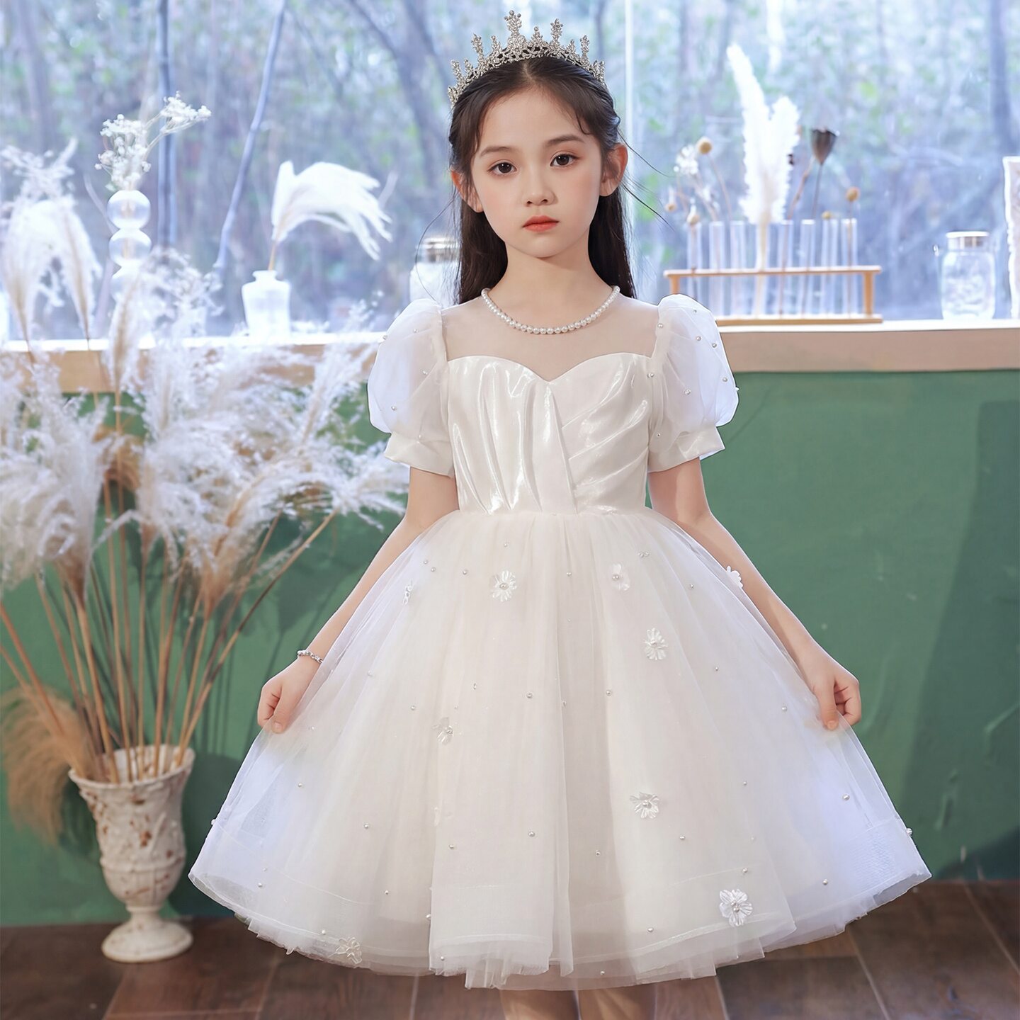 儿童礼服公主裙女童高端主持钢琴演出花童婚礼小女孩生日蓬蓬纱裙